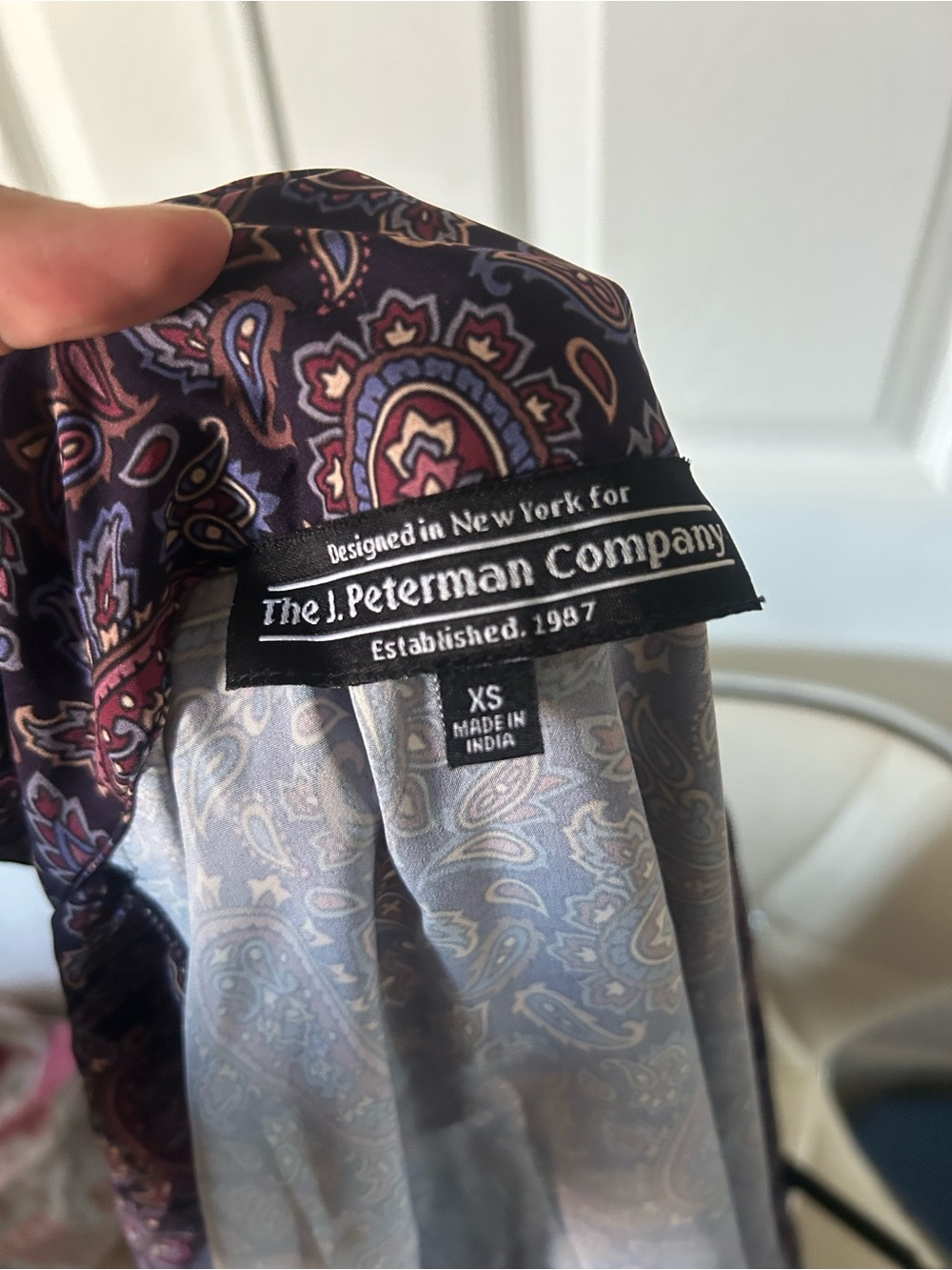 J. Peterman Purple Paisley Button-Down Top